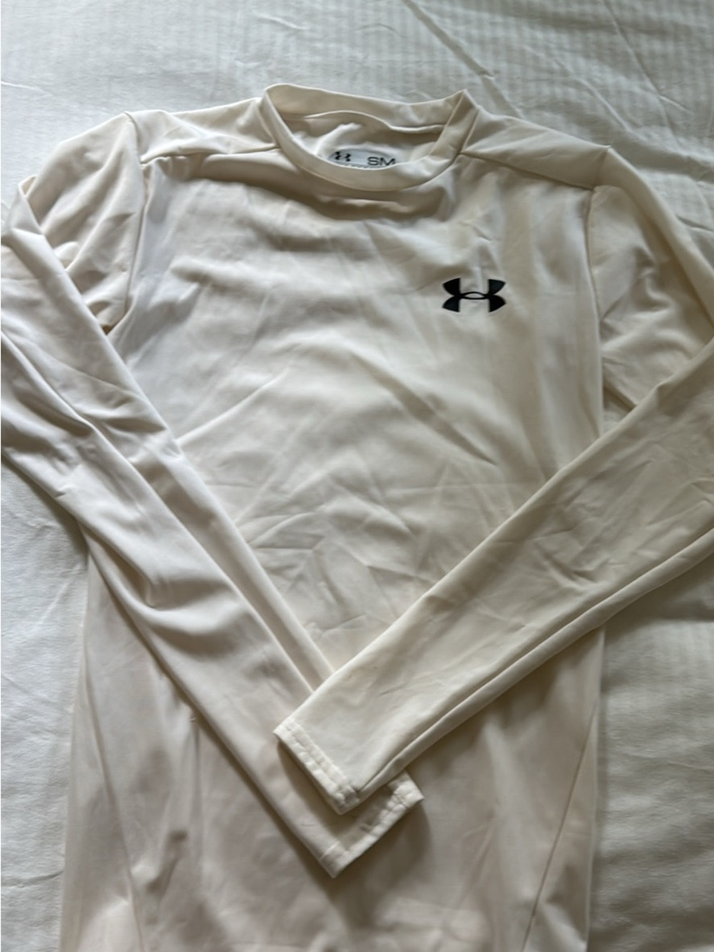 Under Armour Women’s Long Sleeve Performance Top - White with Black Logo - Picture 1 of 1